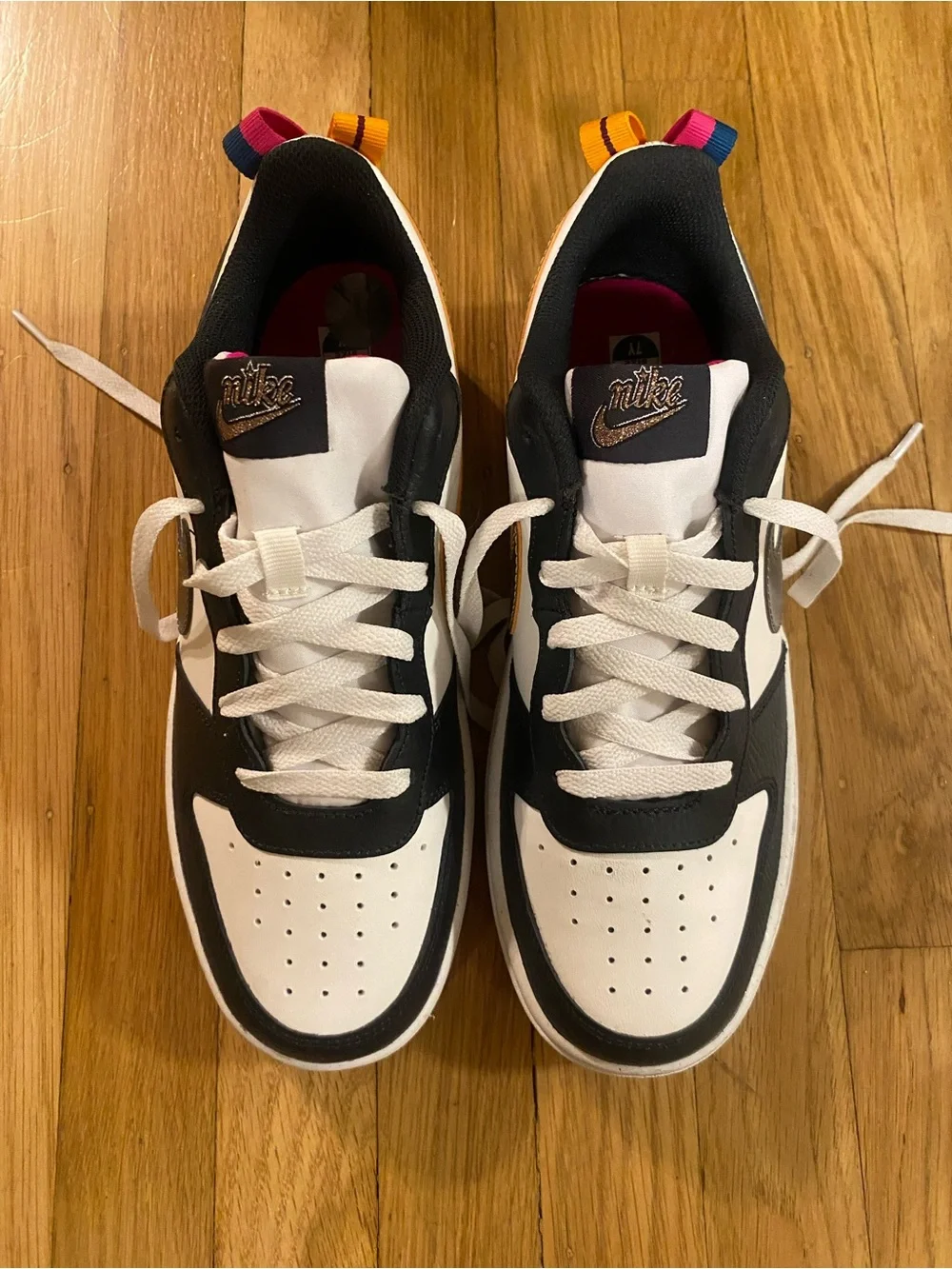 NEW Nike Court Borough 2 SE Low Summit White Pink Prime Youth Shoes